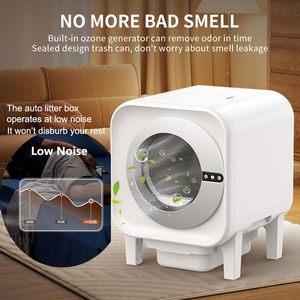 Caja de Arena Autolimpiable para Gatos, de Gran Capacidad (<span class=keywords><strong>70L</strong></span>), Ecológica, Cuadrada, para Múltiples Gatos, con Control por Aplicación, Protección de Seguridad y Removible - Product Image 6