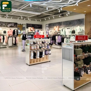 Custom Premium Fashion Store Apparel Cabinet <b>Wall</b> Shelving Rack Cashwrap Counter Unit - Product Image 4