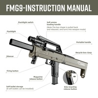 FMG 9 Pistolet à balles souple pliable Lanceur de tir manuel pour jouer en plein air pour adultes et enfants Jouet