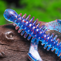WEIHE 7cm/3g 5 couleurs TPE Leurre de pêche souple Appât de pêche souple avec ailes Squeins Inside Pin-tail Leurres pour plates-formes