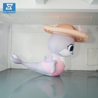 Costume gonflable de personnage de mascotte gonflable de dauphin de dessin animé personnalisé