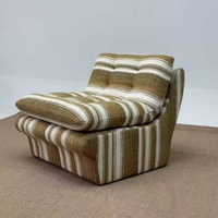 Sofá Individual de Diseño Retro Estilo Miel con Tela a Rayas para Sala de Estar, Casa de Huéspedes y Combinación Modular