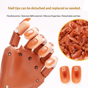 Mano Artificial para Práctica de Nail Art, Modelo Flexible y Móvil con Soporte de Exhibición y 100 Puntas, Herramienta de Entrenamiento de Manicura, Venta al por Mayor para Salones - Product Image 3