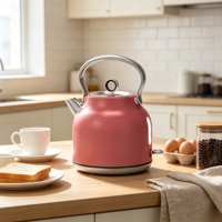 Bouilloire électrique sans fil classique en acier inoxydable avec arrêt automatique pour faire bouillir l'eau