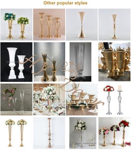 Jarrones Transparentes para Decoración de Bodas, Jarrones Altos de Vidrio en Forma de Trompeta, Centro de Mesa para Bodas - Product Image 6