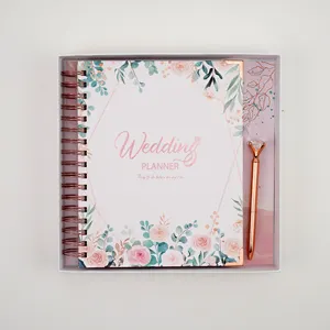 Da Tạp Chí sang trọng tùy chỉnh chất kết dính wed Planner Set Trắng đám cưới của tôi kế hoạch cuốn sách