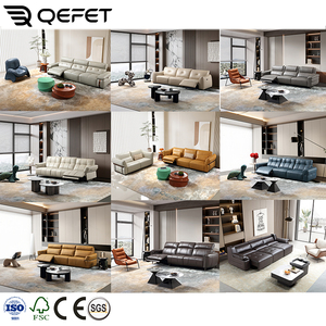 Bộ ghế sofa hiện đại cao cấp ba chỗ ngồi bằng da nâu, có thể kéo dài, kiểu mô đun, dùng cho phòng khách, có chức năng ngả lưng điện. - Product Image 6