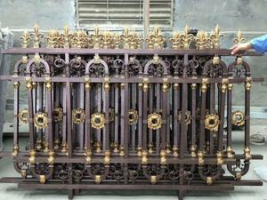 Panel Pagar Logam Berkualitas Tinggi yang Dapat Disesuaikan, Pagar Besi Cor Ornamen Berwarna Coklat untuk Dijual dengan Harga Pabrik - Product Image 4