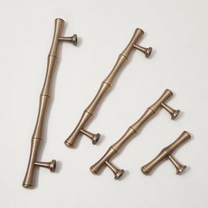 Brass Bamboo Shape Wardrobe Door Handles American Modern Minimalist Luxury <strong>Gold</strong> <strong>Drawer</strong> <strong>Pulls</strong> for Cabinet and Wine Cellar - Product Image 5