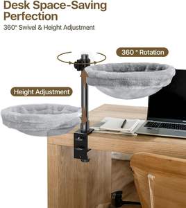Großhandel beheiztes Katzen fenster bett für Schreibtisch Hängematte für Home Office Works pace mit verstellbarem Mount Arm angehoben rundes Haustier bett - Product Image 2