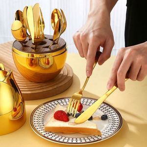 ชุดช้อนส้อมสแตนเลส 410 รุ่น Mood Egg ของ New Tableware ประกอบด้วยช้อนกาแฟ ส้อมผลไม้ 12 ชิ้น บรรจุในกล่องของขวัญรูปดอกกุหลาบสุดหรู - Product Image 5