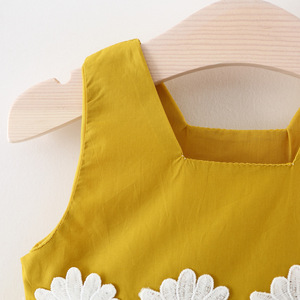 Ropa Infantil de Boutique al por Mayor de Alta Calidad, Vestidos Casuales de Verano con Encaje, Vestidos Sólidos para Niñas Pequeñas - Product Image 4