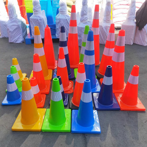 Top bán 30 cm linh hoạt PVC giao thông nón phản quang delineator bài với cảnh báo ánh sáng cho mục đích an toàn - Product Image 2