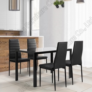 Ensemble de table à manger bon marché 4/6 chaises ensemble de table de cuisine de luxe moderne ensemble de table à manger en verre - Product Image 1