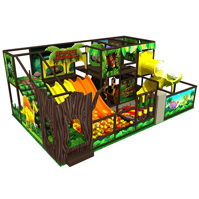 Fornecedor de equipamentos para playground comercial com tema de dinossauro, playground interno para crianças, restaurante de shopping