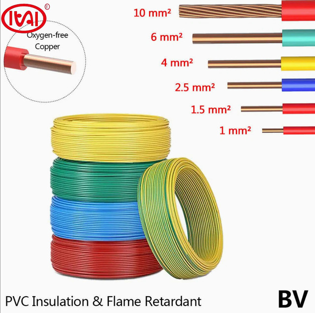 Flame Retardant Solid Copper PVC Insulated Cable 1.5/2/5.4/6/10mm2 Electric Building Housing Hard Rigid IEC 60227 450/750V