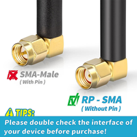 Antenne en caoutchouc pliable mini 2,4 GHz/WiFi pour la communication, antenne omnidirectionnelle WiFi en caoutchouc RP-SMA, prix de gros d'usine