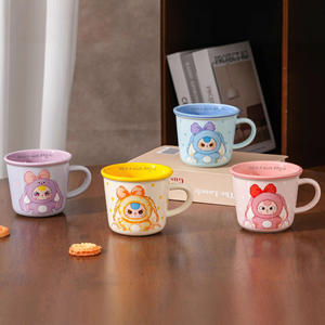 Mug en céramique avec poignée, motif à pois, pour enfants, cadeau de rentrée scolaire, tasse individuelle 8901 - Product Image 4