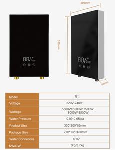 Calentador de Agua Inteligente de Calentamiento Instantáneo CE CB 5.5KW-9KW, Diseño sin Tanque con Función de Control Remoto WIFI, Potencia Ajustable (5.5KW) - Product Image 5