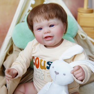 R & B nueva muñeca Reborn de silicona suave realista de 60cm y 24 pulgadas con piel de pintura 3D y vena Vascular hecha a mano regalo de cumpleaños para niña - Product Image 4