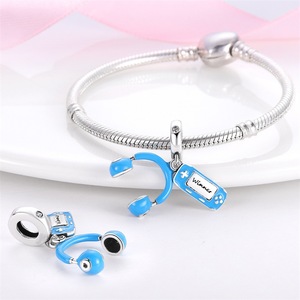 Breloque musicale en cuivre, perle émaillée, guitare, casque, note, microphone, bijoux pour bracelet, cadeau pour femme, amoureuse de la musique - Product Image 5