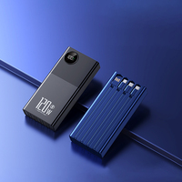 Chargeur portable extérieur rechargeable à écran LCD haute capacité, prix d'usine, 10000 mAh, double USB, avec câbles de charge
