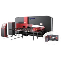 RONGWIN CNC Tourelle Poinçonneuse 12 Stations Mécanique Tourelle Poinçon Traitement 1250x2500mm Outils Inclus pour Tôle 32