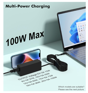 ETL chứng nhận <span class=keywords><strong>100W</strong></span> 20v5a Type-C Power <span class=keywords><strong>Adapter</strong></span> cho Lenovo Asus cho HP cho Dell & khác USB-C máy tính xách tay máy tính sạc với OTP - Product Image 3