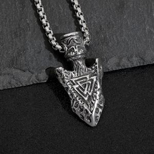 Collar Geométrico de Acero Inoxidable con Colgante de Flecha Vikinga yunnique, Joyería Unisex de Estilo Urbano - Product Image 2