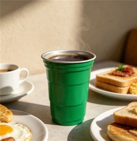 Gobelet en aluminium léger de 600 ml, écologique et recyclable, pour les salons de thé et les cafés