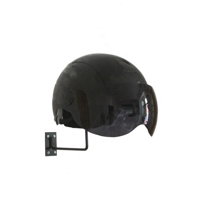 RUIMEI Wall Mounted Motorcycle Helmet Display Stand Black Helmet Holder Hanger for Home Garage
