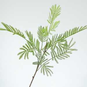 Fleur artificielle <span class=keywords><strong>en</strong></span> plastique, type fougère <span class=keywords><strong>mimosa</strong></span>, couleur automne, à tige unique, pour la conception de jardins et les arrangements floraux au sol pour mariages - Product Image 1