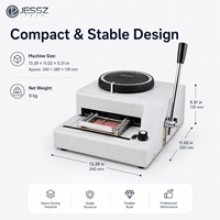 Imprimante et embosseuse de cartes plastiques, machine à embosser les cartes PVC, machine à embosser les cartes d'identité, fonctionnement manuel