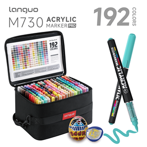 Ensemble de marqueurs à peinture acrylique ultime de 192 couleurs, <span class=keywords><strong>palette</strong></span> complète de couleurs, stylos à peinture opaque, peinture professionnelle pour artistes, studio d'art, lot en vrac PET - Product Image 1