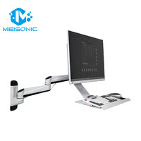 Support d'écran publicitaire Meisonic FE199KBL-3-UF en alliage d'aluminium à 90 degrés pour usage en magasin, couleur blanc/argent