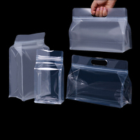 Sachet Doypack Transparent Personnalisé de Qualité Alimentaire avec Huit Soudures Latérales et Fond Plat 7 X 11, avec Fermeture Éclair pour Aliments