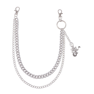 Colgante de guitarra con diseño de esqueleto, cadena de cintura de metal de doble capa, estilo Hip Hop, unisex, informal, cadena para pantalones de aleación de zinc - Product Image 5