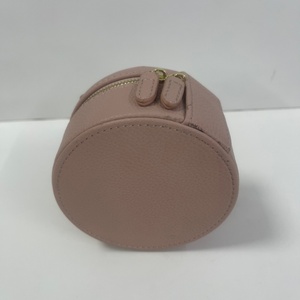 Factory Custom Logo Genuine Leather Jewelry <b>Box</b> Organizer Round Gift Packaging Packing <b>Earring</b> Round Jewelry Ring <b>Box</b> - Product Image 5