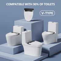 Siège de toilette intelligent en forme de V avec couvercle chauffant électronique à fermeture lente certifié CE, télécommande, auto-nettoyant, mode éco