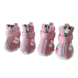 4 Pezzi Scarpe Antiscivolo Impermeabili in PU <span class=keywords><strong>per</strong></span> Cuccioli, Sneakers Ecologiche Traspiranti <span class=keywords><strong>per</strong></span> Cani - Product Image 1