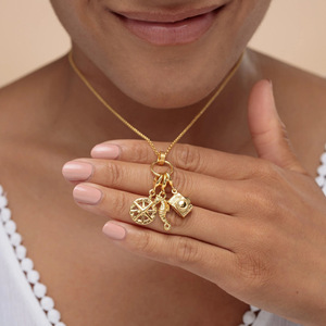 สำหรับคอลเลกชันจี้ห้อยคอแนวเพลงเรโทร |   ทองเหลืองชุบทอง 18K PVD รุ่น BPC96-04 ลายโน้ตดนตรีและตลับไวนิลรูปกีตาร์ - Product Image 4