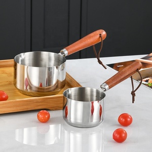 SS304 Stainless Steel Mini Frying <strong>Pan</strong> Splash Oil/Milk/Coffee/Fruit <strong>Jam</strong> <strong>Pan</strong> With Rosewood Handle 120ml - Product Image 4