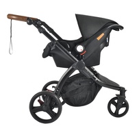 Poussette de jogging absorbe les chocs, poussette de bébé de voyage en plein air, jogging à 3 roues réglables, pliable rapide, avec voiture