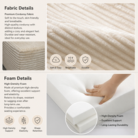 Canapé modulaire capitonné personnalisable pour appartement avec rembourrage en mousse haute densité, 3 places, canapé-lit en tissu lavable