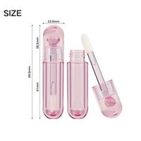 Tube de brillant à lèvres rose rond de 6ml fabriqué sur mesure conteneur de rouge à lèvres liquide en plastique tube de brillant à lèvres vide