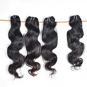 100% máquina vietnamita sin procesar doble trama onda profunda cruda Bodywave Temple Bundle trenzado extensiones de cabello humano - Product Image 1