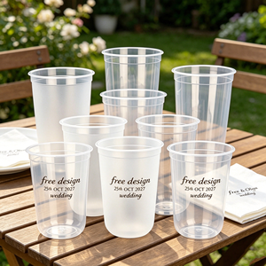 <b>Wedding</b> 16oz 500ml Plastic Cup Disposable Juice Fruits Pearl Drink <b>Bubble</b> Boba Tea Vasos Plastico Bucket Cups With Lids Napkin - Product Image 1