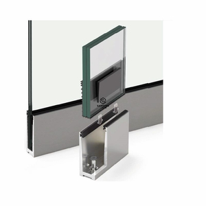 Profilé en aluminium 6063, base de marche, rail linéaire en U, balustrade sans cadre, <span class=keywords><strong>garde</strong></span>-<span class=keywords><strong>corps</strong></span> en verre pour balcon - Product Image 1