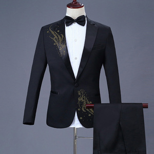 Abito da uomo elegante per performance, nuovo modello, con strass, ideale per presentatori, concerti, riunioni annuali, cantanti e cori - Product Image 5