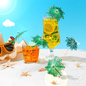 Parapluies à cocktail palmiers boisson médiators en <span class=keywords><strong>bois</strong></span> <span class=keywords><strong>parasol</strong></span> parapluies à cocktail pics à cocktail - Product Image 3